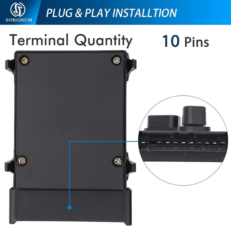 Sorghum Power Seat Switch - Front Left Driver Side Adjustment Switch Control Compatible with 14-19 Jeep Cherokee 05-19 Chrysler 300 09-10 Dodge Ram 1500 10 Pins Replace# 56049433AD 56049433AE - Image 5